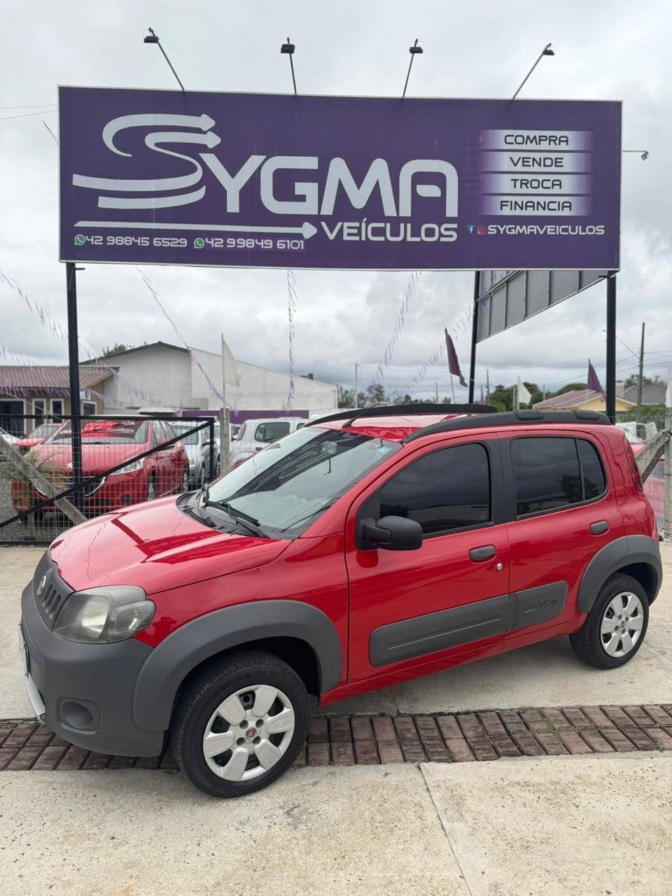 Fiat Uno WAY 1.0 EVO Fire Flex 8V 2p na cor Vermelho em São Mateus do Sul / PR - 1036693