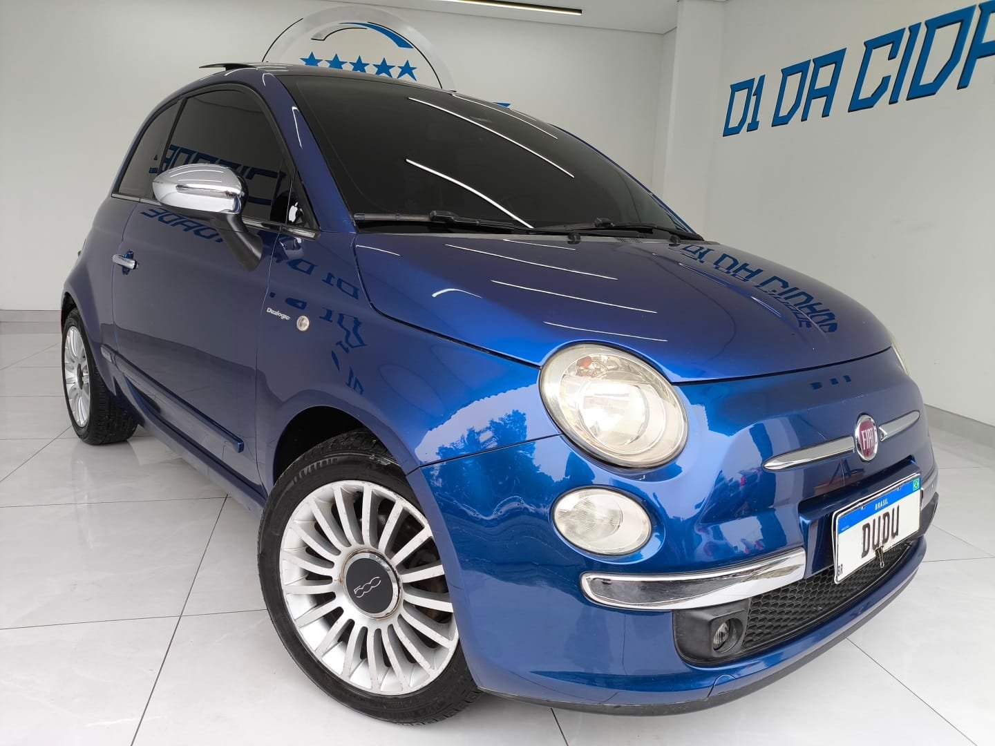 Fiat 500 LOUNGE 1.4 16V 100cv Mec. na cor Azul em Joinville / SC - 13054