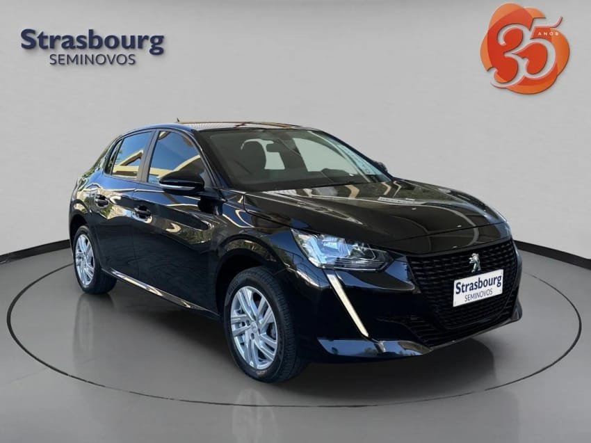 Peugeot 208 Active 1.6 Flex 16V 5p Aut. na cor Preto em Blumenau / SC - 43107