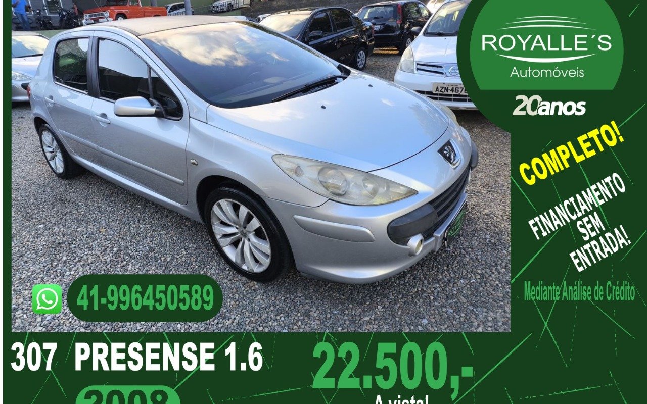 Peugeot 307 Soleil/ Presence 1.6/1.6 Flex 16V 5p na cor Prata em Curitiba / PR - 820904
