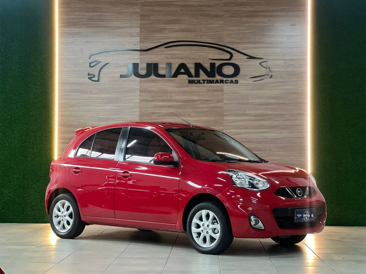 Nissan MARCH SV 1.0 12V Flex 5p na cor Vermelho no Novo Hamburgo / RS - 824224