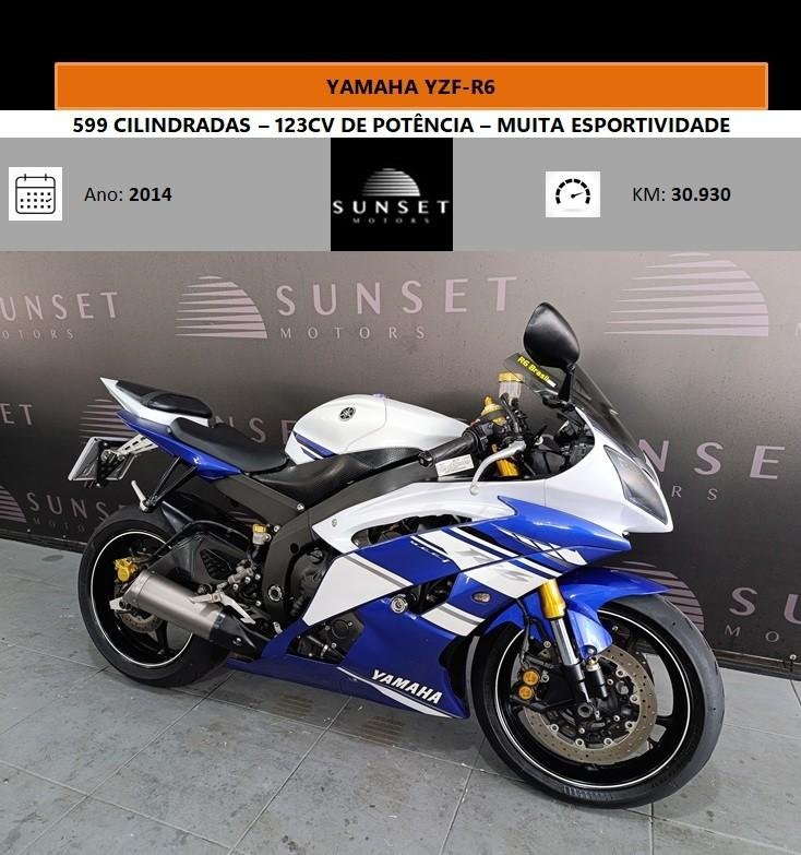 YAMAHA YZF R-6 600  na cor Azul em Itajaí / SC - 922406
