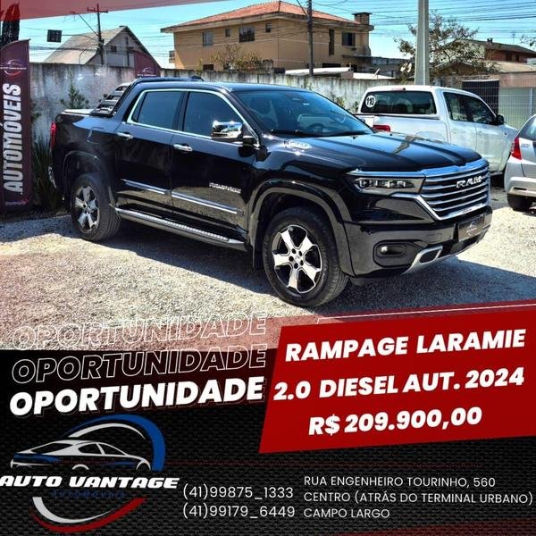RAM Rampage LARAMIE 2.0 TB CD 4X4 Die. Aut. na cor Preto em Campo Largo / PR - 922764