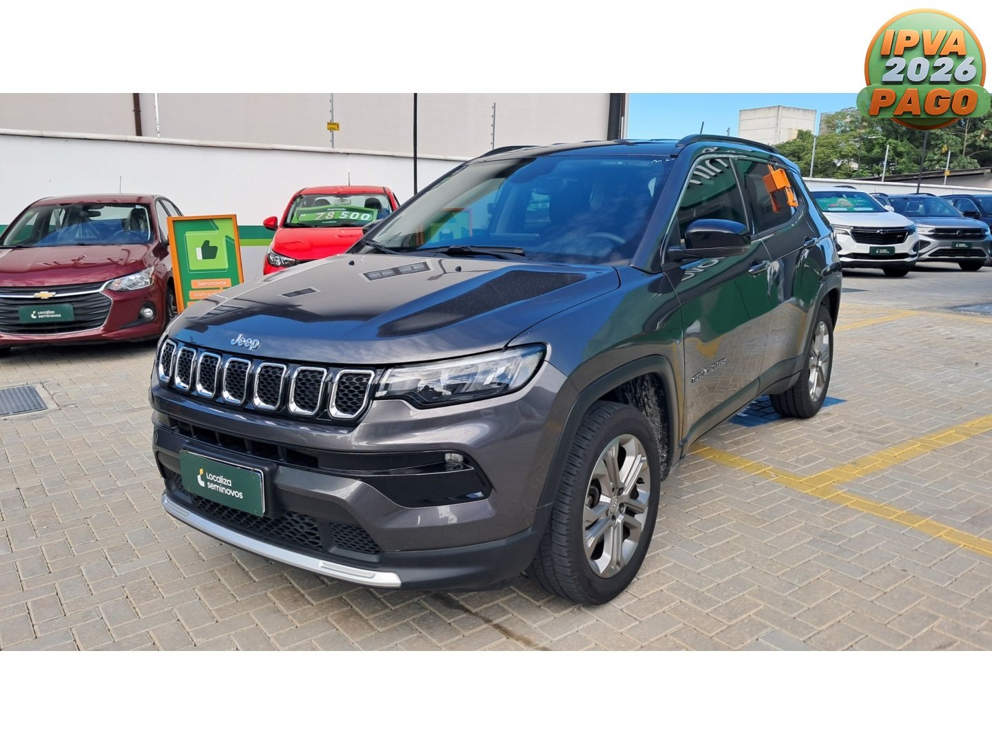 Jeep Compass LONG. T270 1.3 TB 4x2 Flex Aut. na cor Cinza em Palhoça / SC - 932403