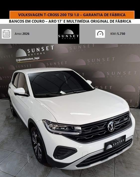 Volkswagen T-Cross 200 TSI 1.0 Flex 12V 5p Aut. na cor Branco em Itajaí / SC - 944485