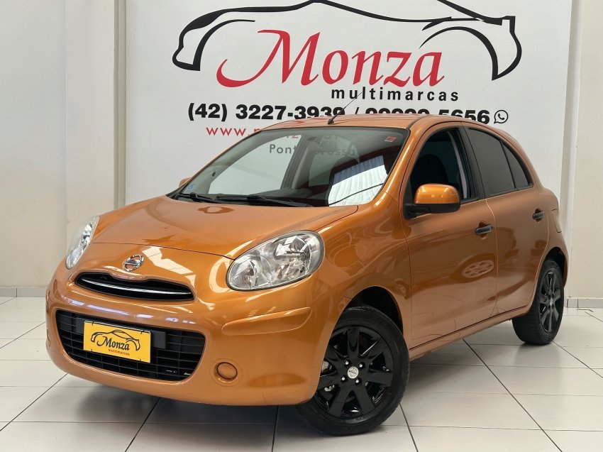 Nissan MARCH SV 1.6 16V FlexStart 5p Mec. na cor Laranja em Ponta Grossa / PR - 956228