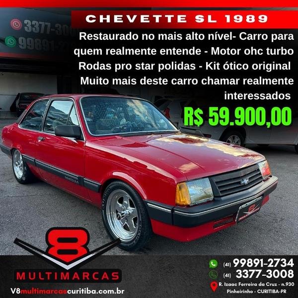 Chevrolet Chevette L / SL / SL/e / DL / SE 1.6 na cor Vermelho em Curitiba / PR - 958657