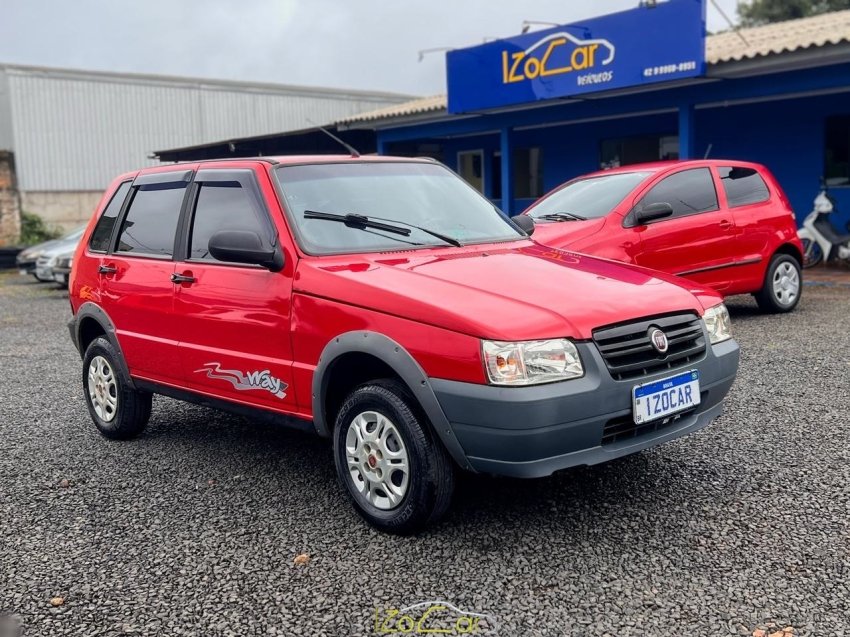 Fiat Uno Mille WAY ECONOMY 1.0 F.Flex 2p na cor Vermelho em Guarapuava / PR - 997612